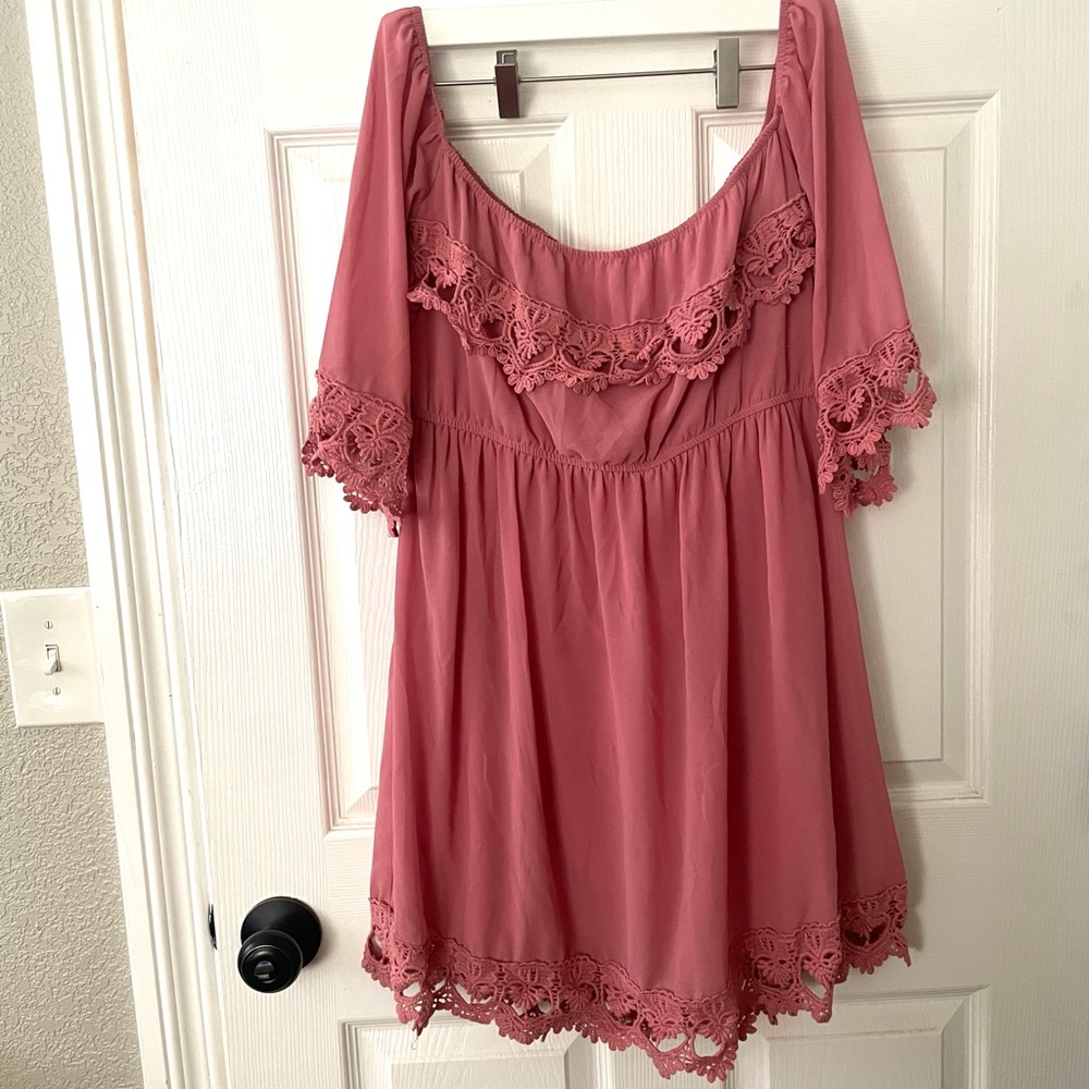 Umgee Pink Half Sleeve Dress